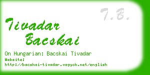 tivadar bacskai business card